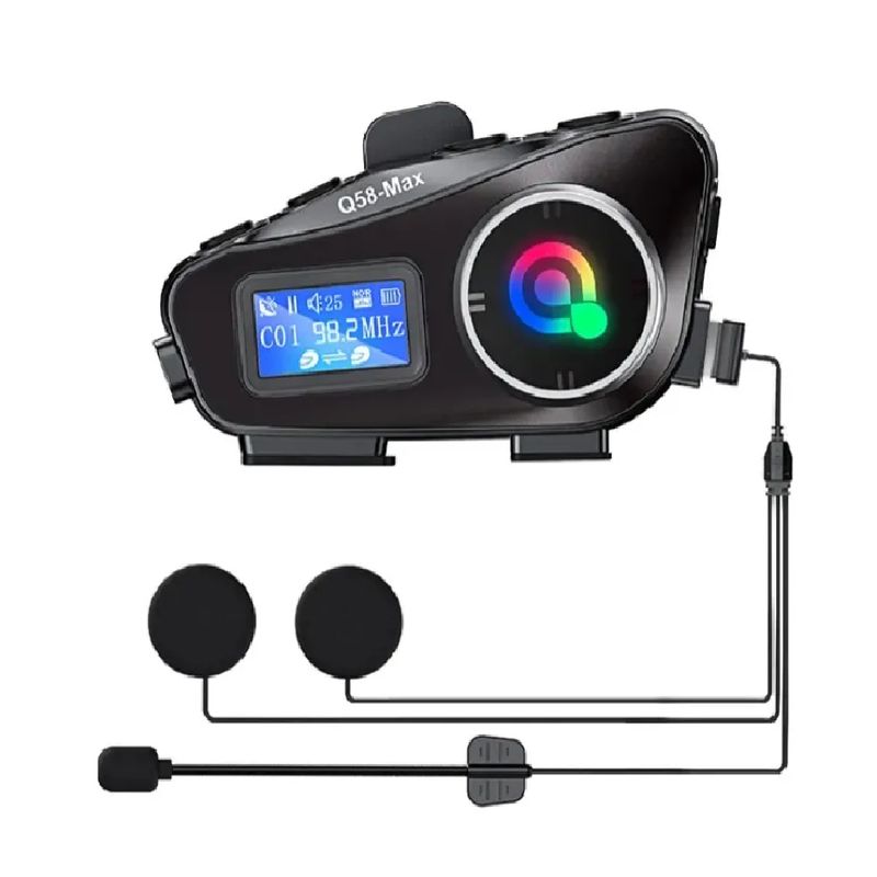 SKY - Intercomunicador Para Moto Q58 Rgb Musica Bluetooth 25 Horas