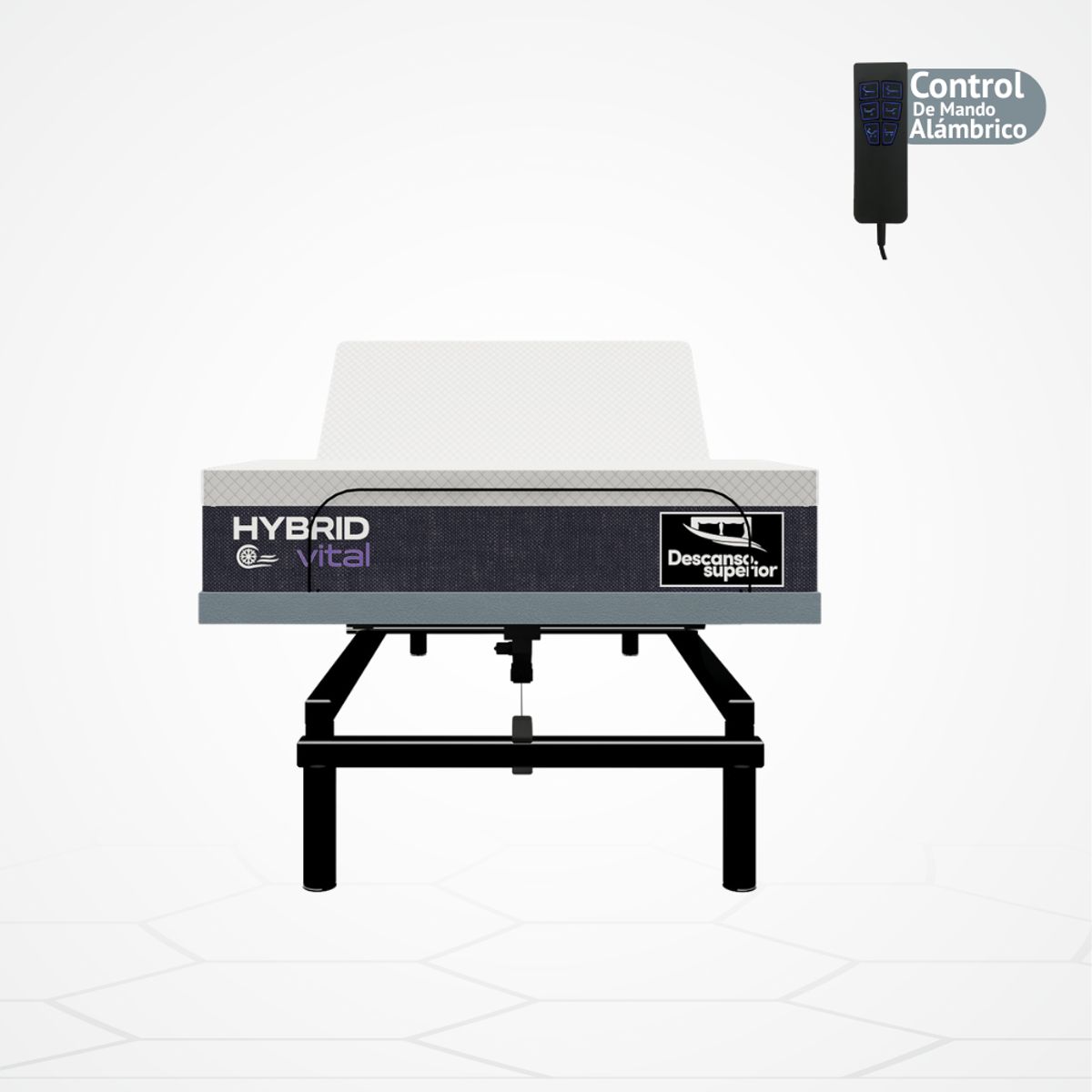 GENERICO - Cama Eléctrica Ajustable EasyBed  Medida 100x200 +Colchón Hybrid Vital