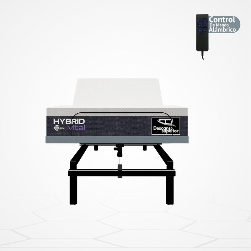 GENERICO - Cama Eléctrica Ajustable EasyBed  Medida 100x200 +Colchón Hybrid Vital