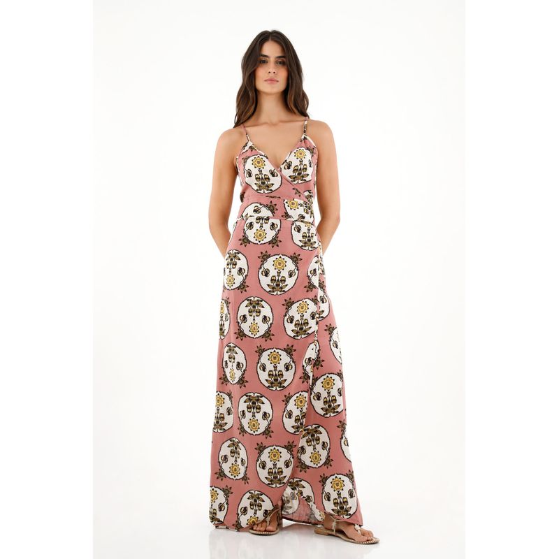 TOPMARK - Vestido largo con diseño cruzado para mujer
