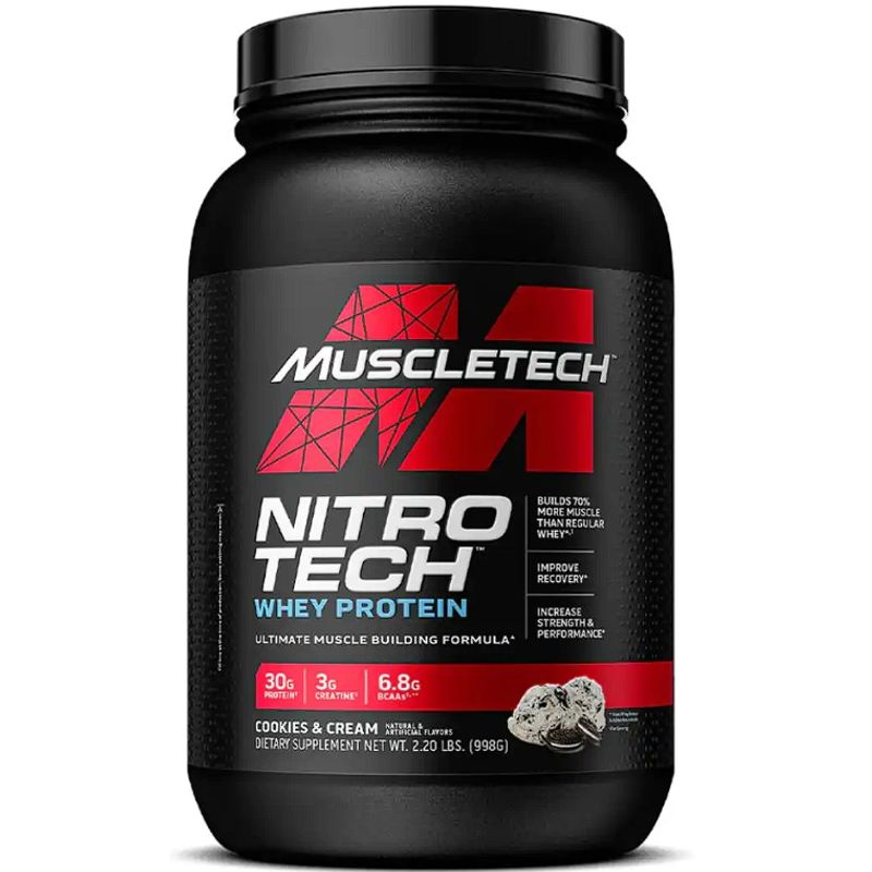 MUSCLETECH - Proteína con creatina Nitro-Tech Whey 2libras Vainilla