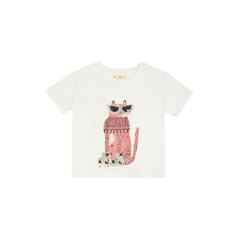 TENNIS - Camiseta blanca manga corta para niña