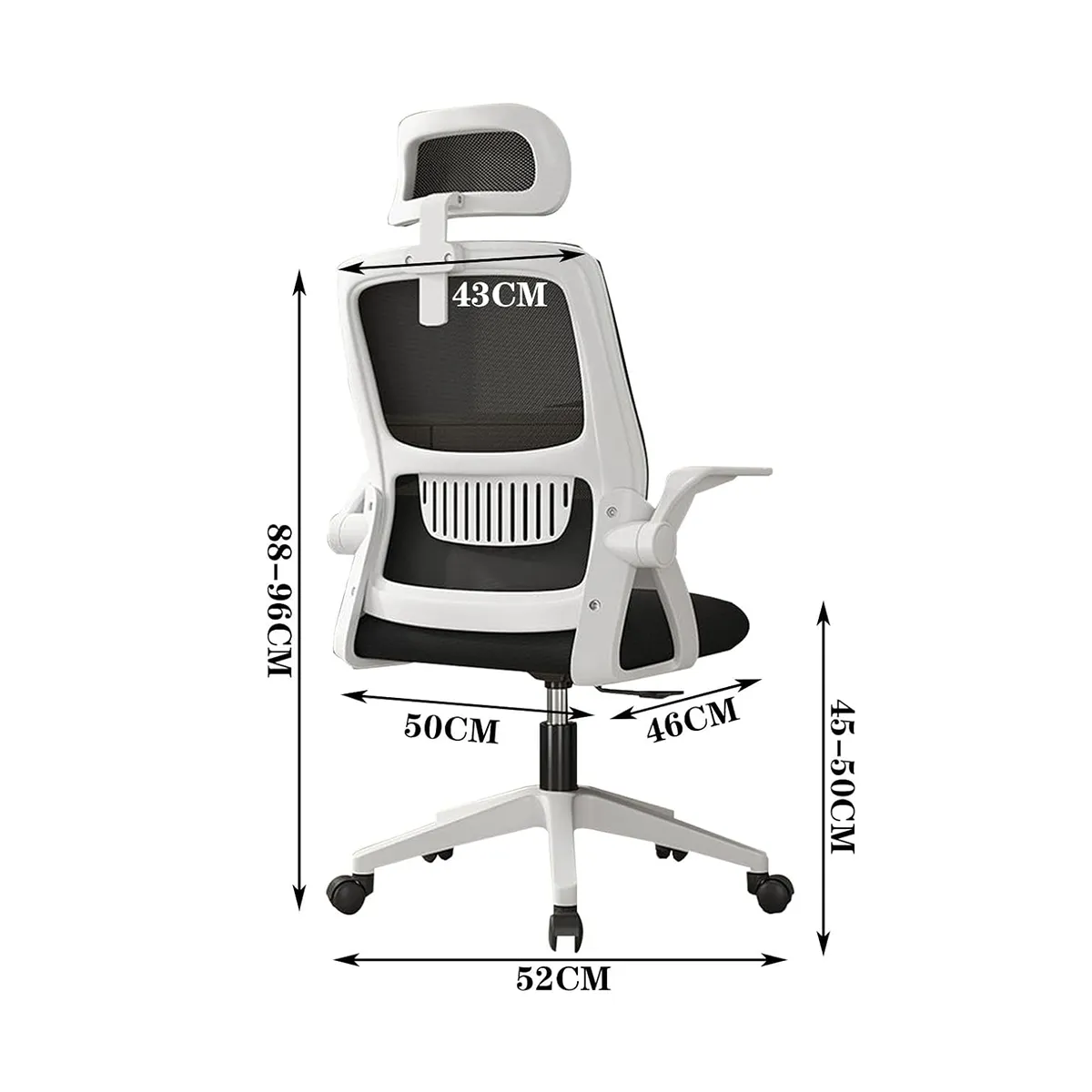 GENERICO - Silla Oficina Ergonómica Con Apoyo Lumbar Brazos Ajustables