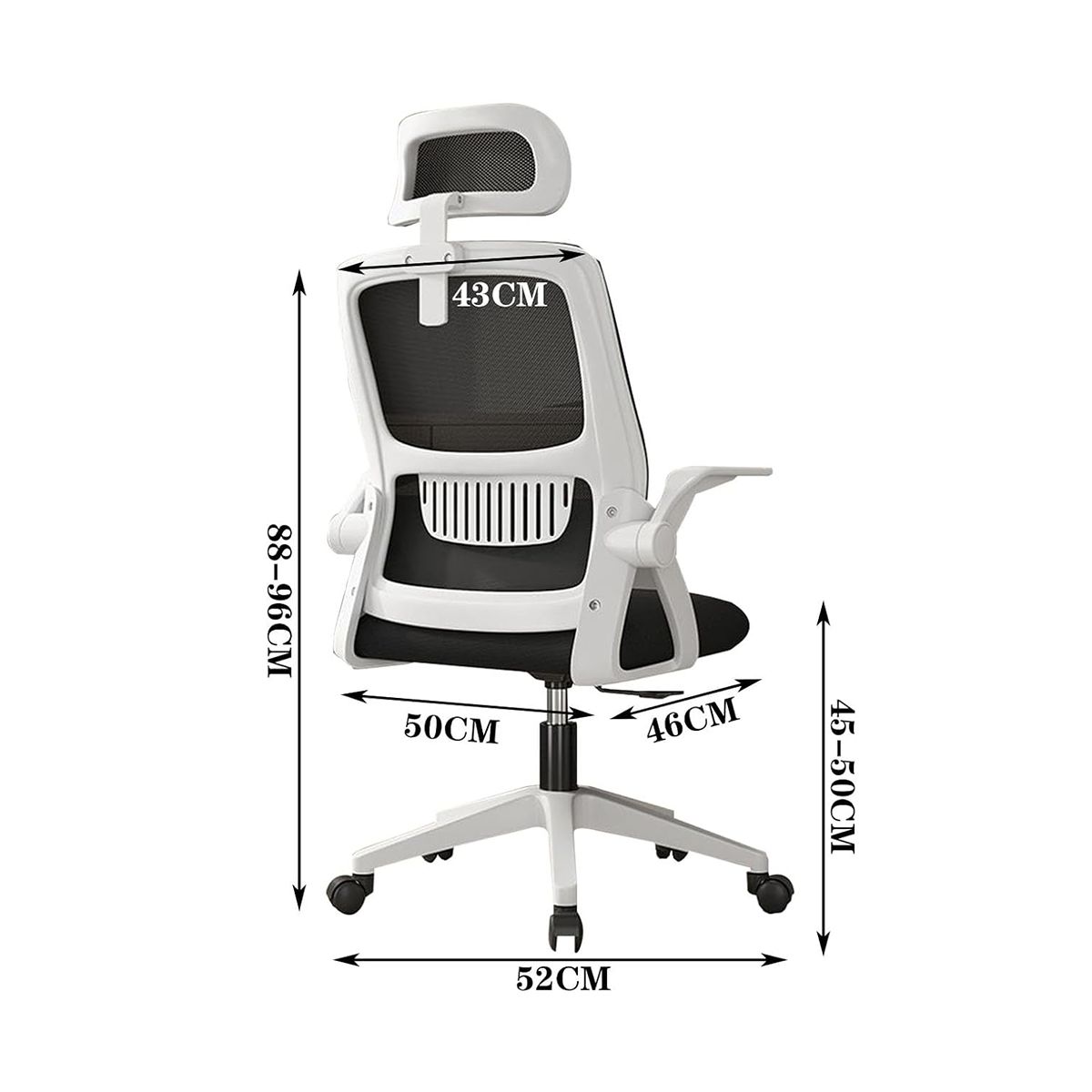 GENERICO - Silla Oficina Ergonómica Con Apoyo Lumbar Brazos Ajustables