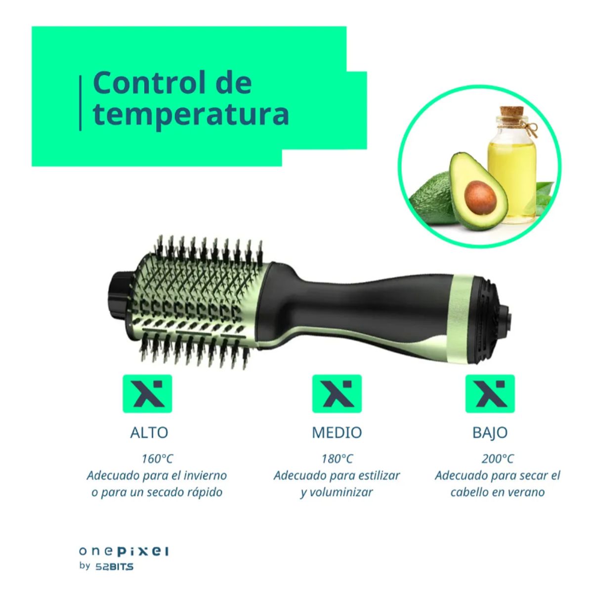 ONE PIXEL - Cepillo Secador Avocado de Aguacate