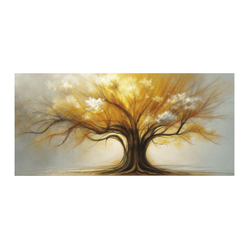 GENERICO - Lienzo Cuadro Decorativo  Para Sala Raíces de Oro 118x55Cm