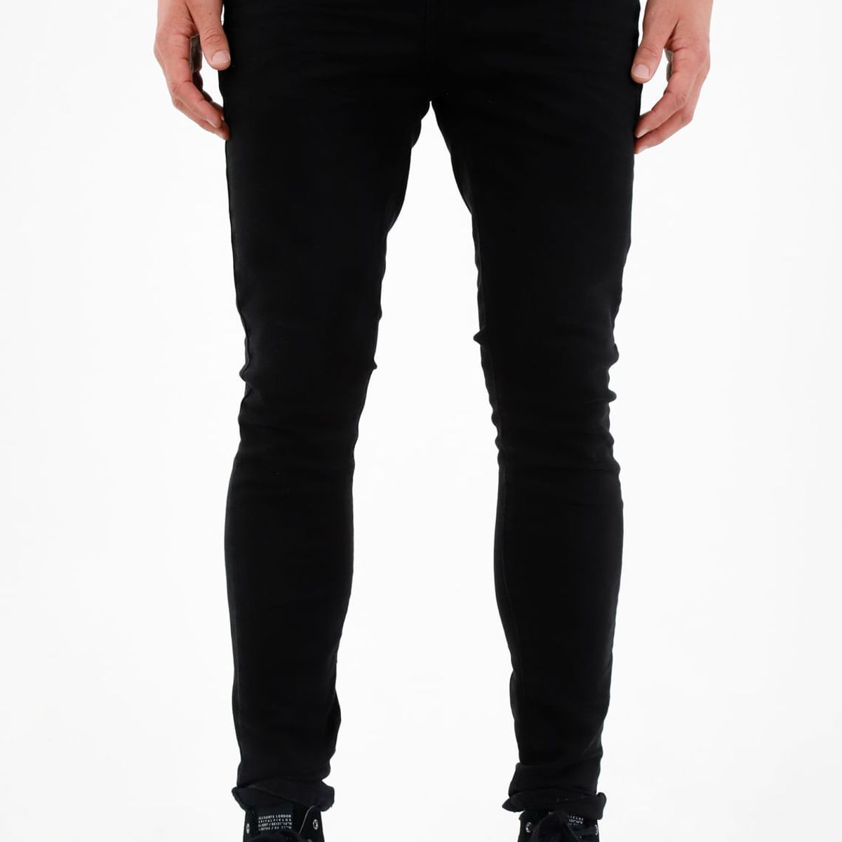 TENNIS - Jean negro super skinny para hombre