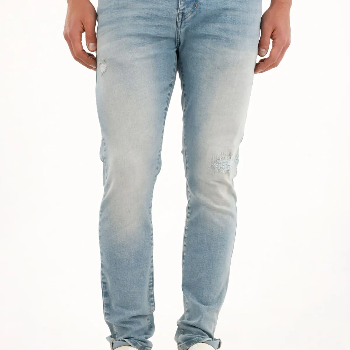 TENNIS - Jean azul Súper Skinny con rotos para hombre