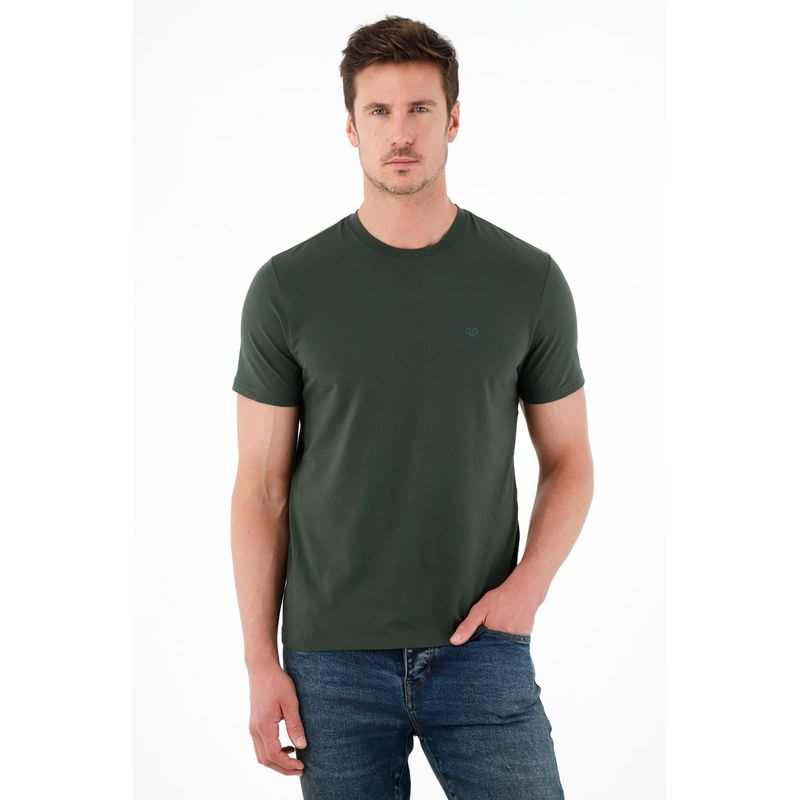 TENNIS - Camiseta manga corta verde para hombre