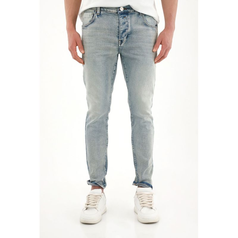 TENNIS - Jean Skinny de tiro medio tono claro para hombre