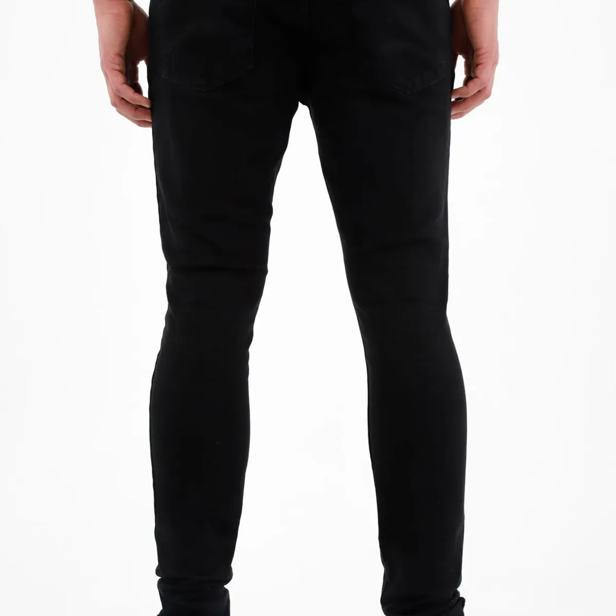 TENNIS - Jean negro super skinny para hombre