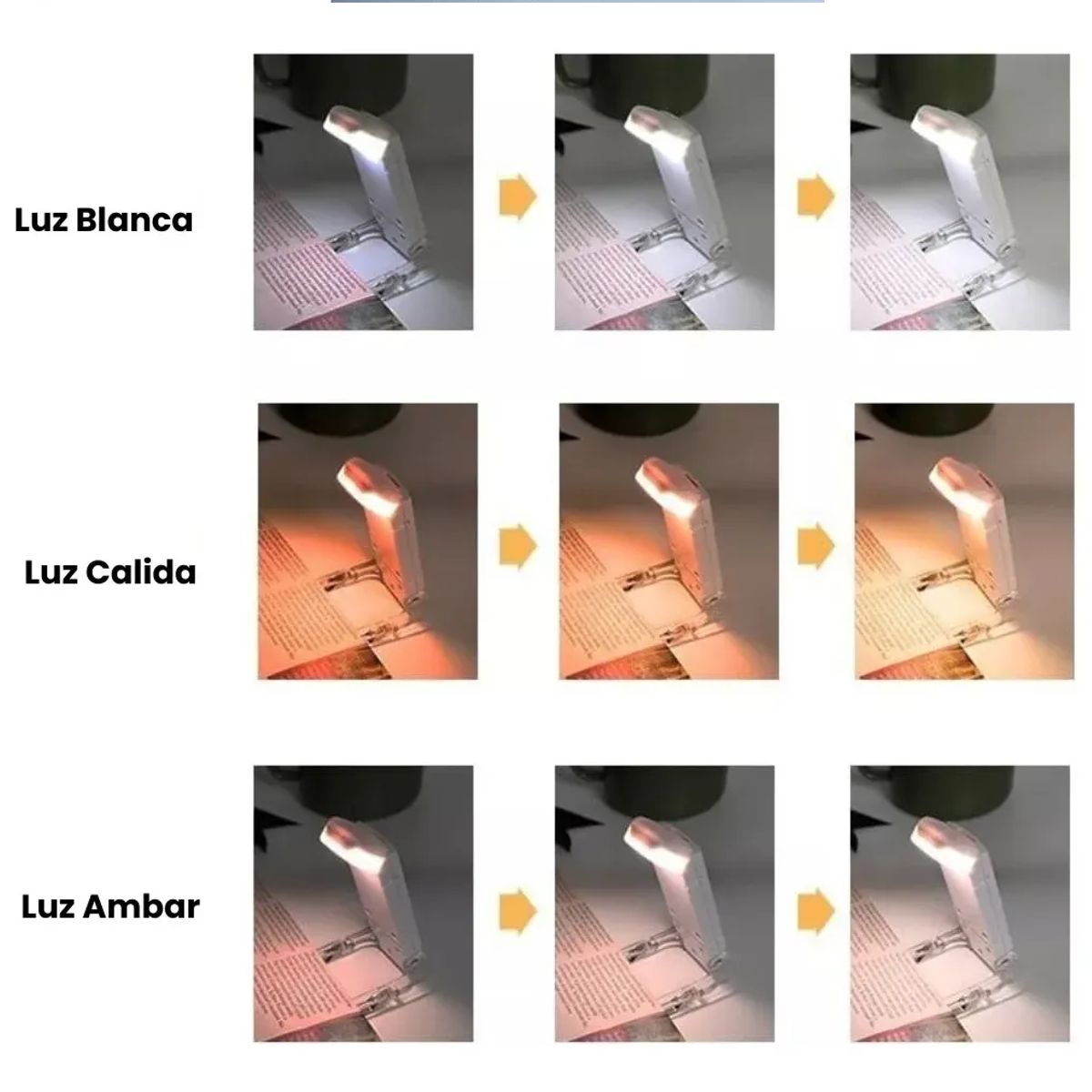 LEDMAX - Mini Lampara Luz Lectura Libros  Led Nocturna Usb Recargable