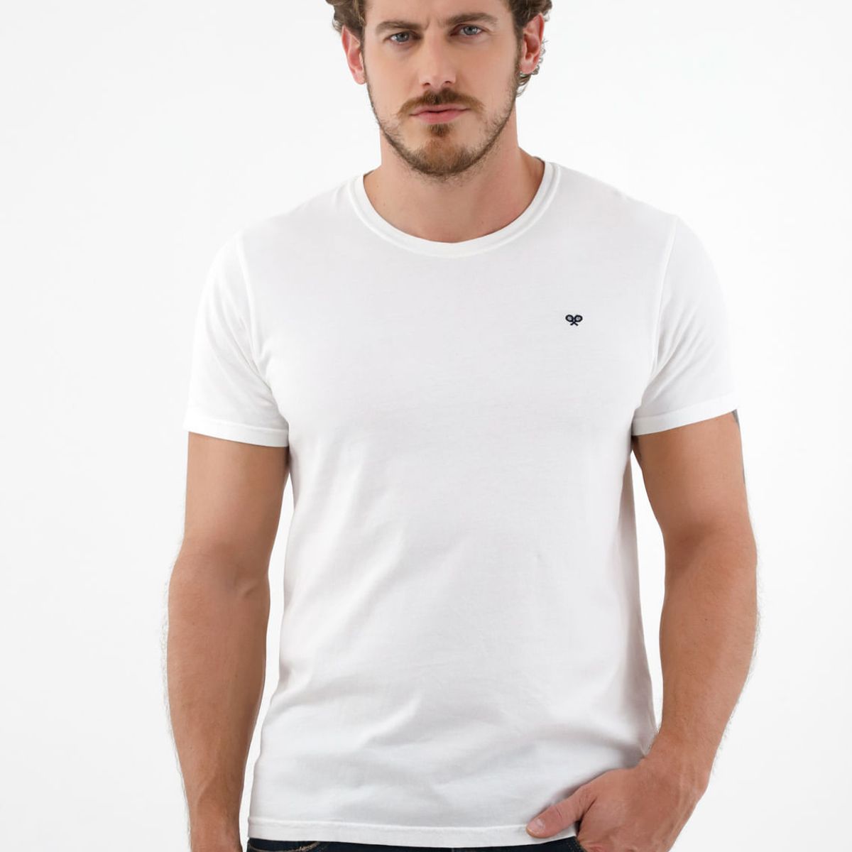 TENNIS - Camiseta blanca manga corta para hombre