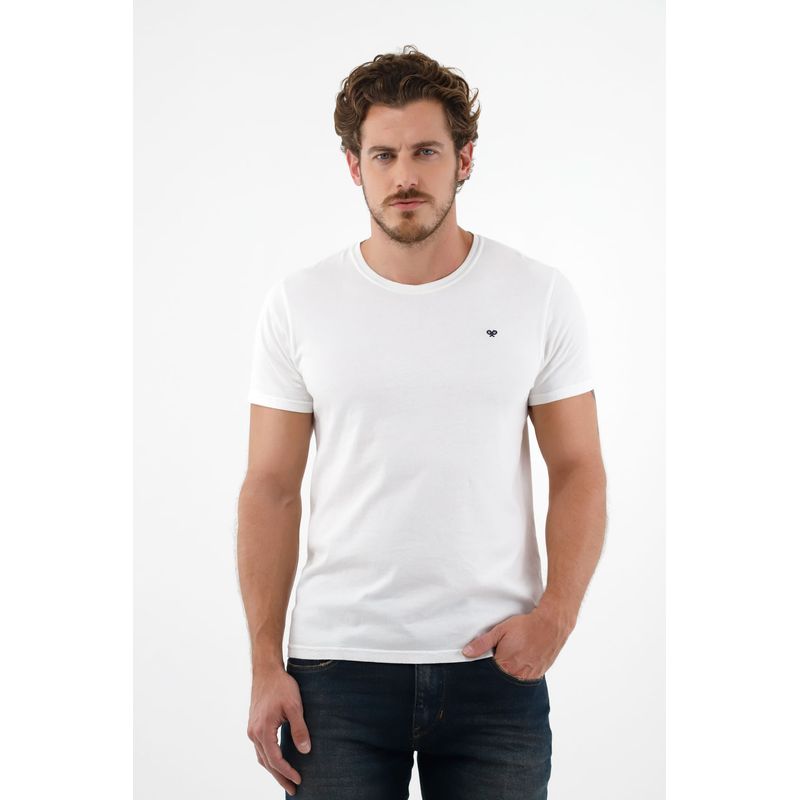 TENNIS - Camiseta blanca manga corta para hombre