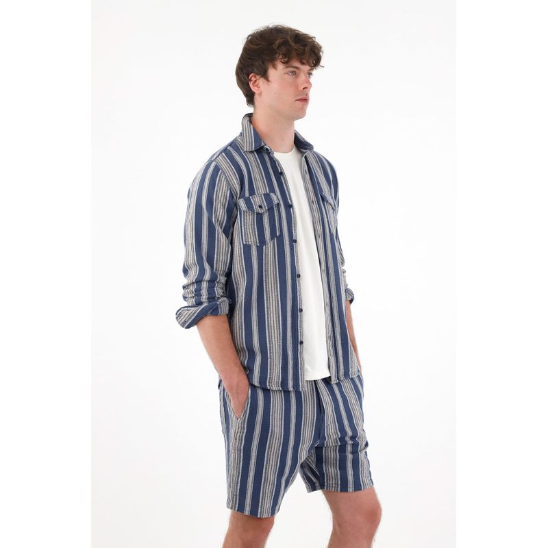 TENNIS - Camisa manga larga con diseño a rayas para hombre