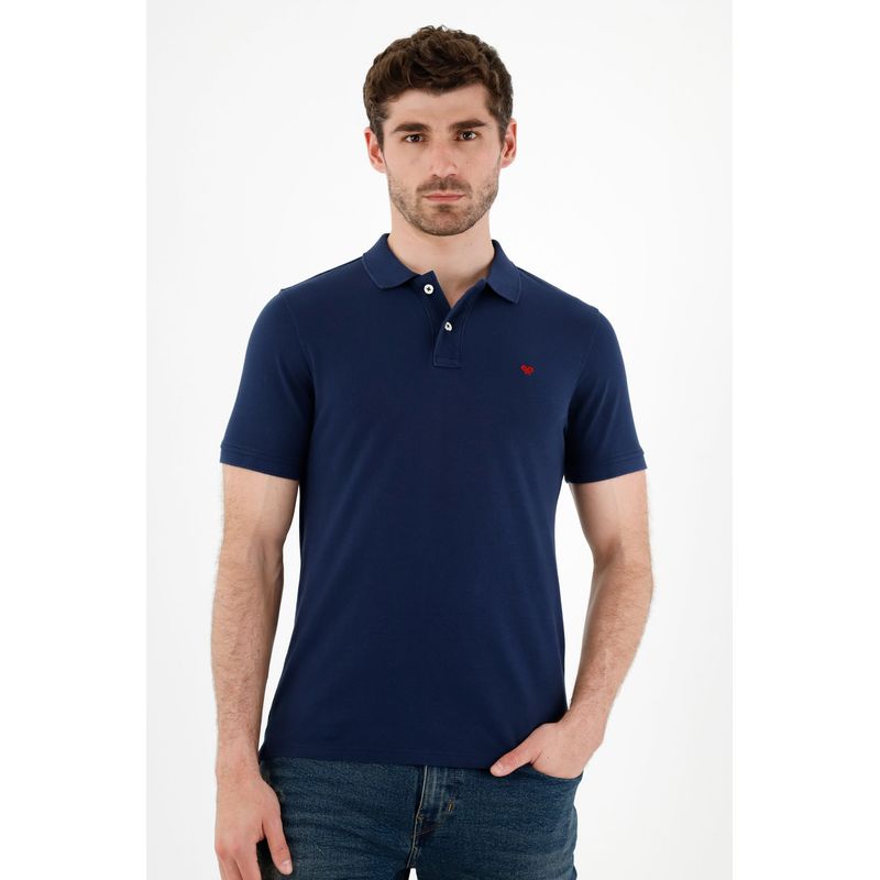 TENNIS - Polo azul 100% Algodón para hombre