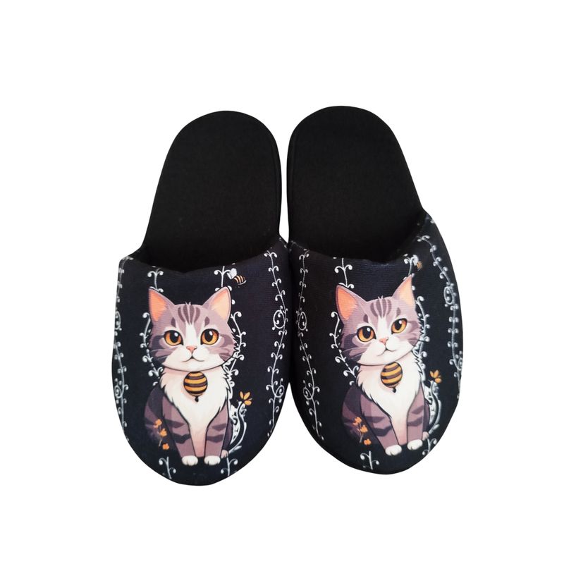 GENERICO - Pantuflas Gato Descansa Con Tu Amigo Fiel