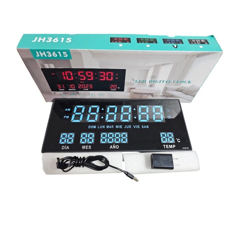 GENERICO - Reloj de pared reloj Digital  verde 36cm led