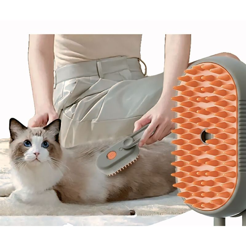 GENERICO - Cepillo Vapor Para Perros Gatos Peine Quita Pelo Vaporizador