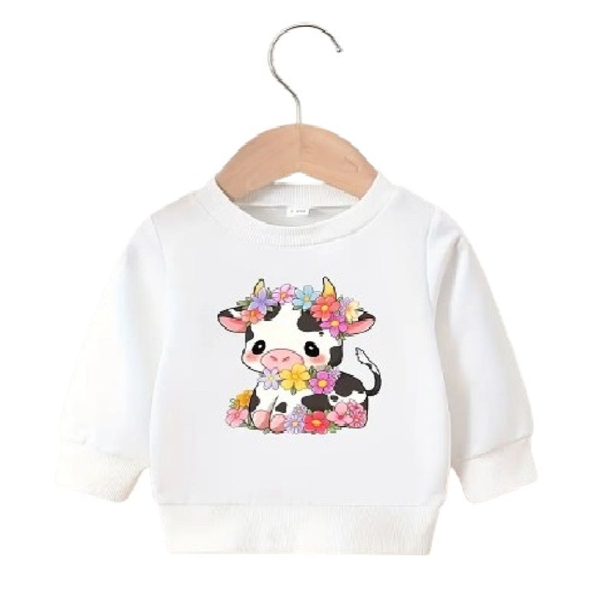 100 - Sueter Blanco de Bebe con Vaquita