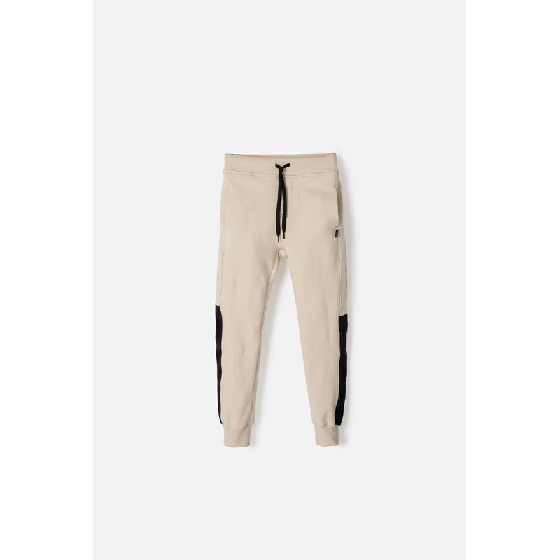 MIC - Jogger Mic con cintura ajustable Caqui y negro para niño