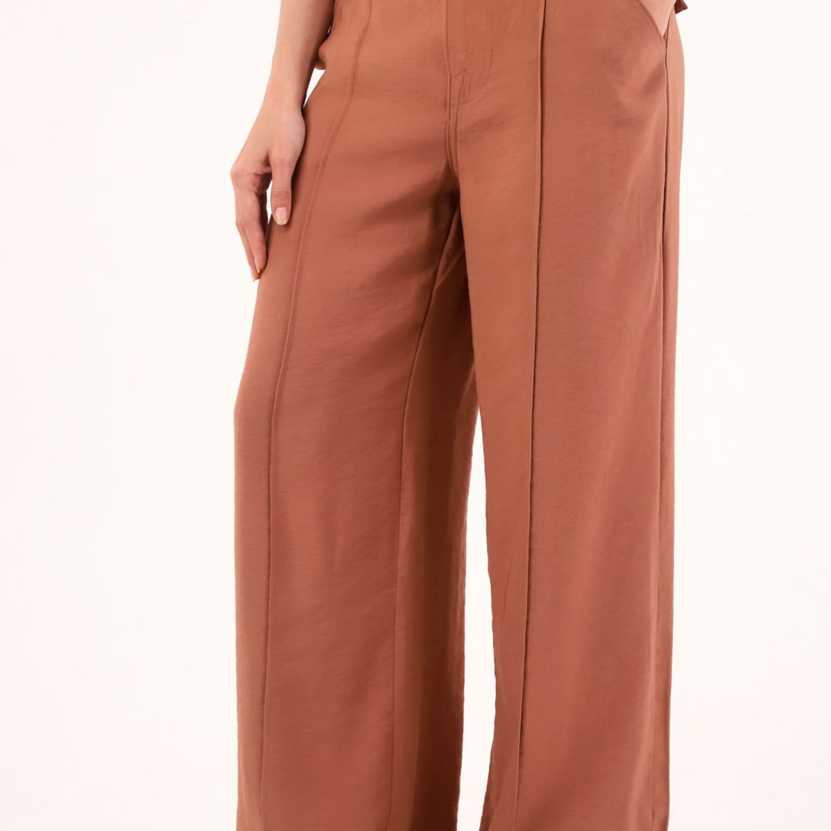 TENNIS - Pantalón Wide Leg café para mujer