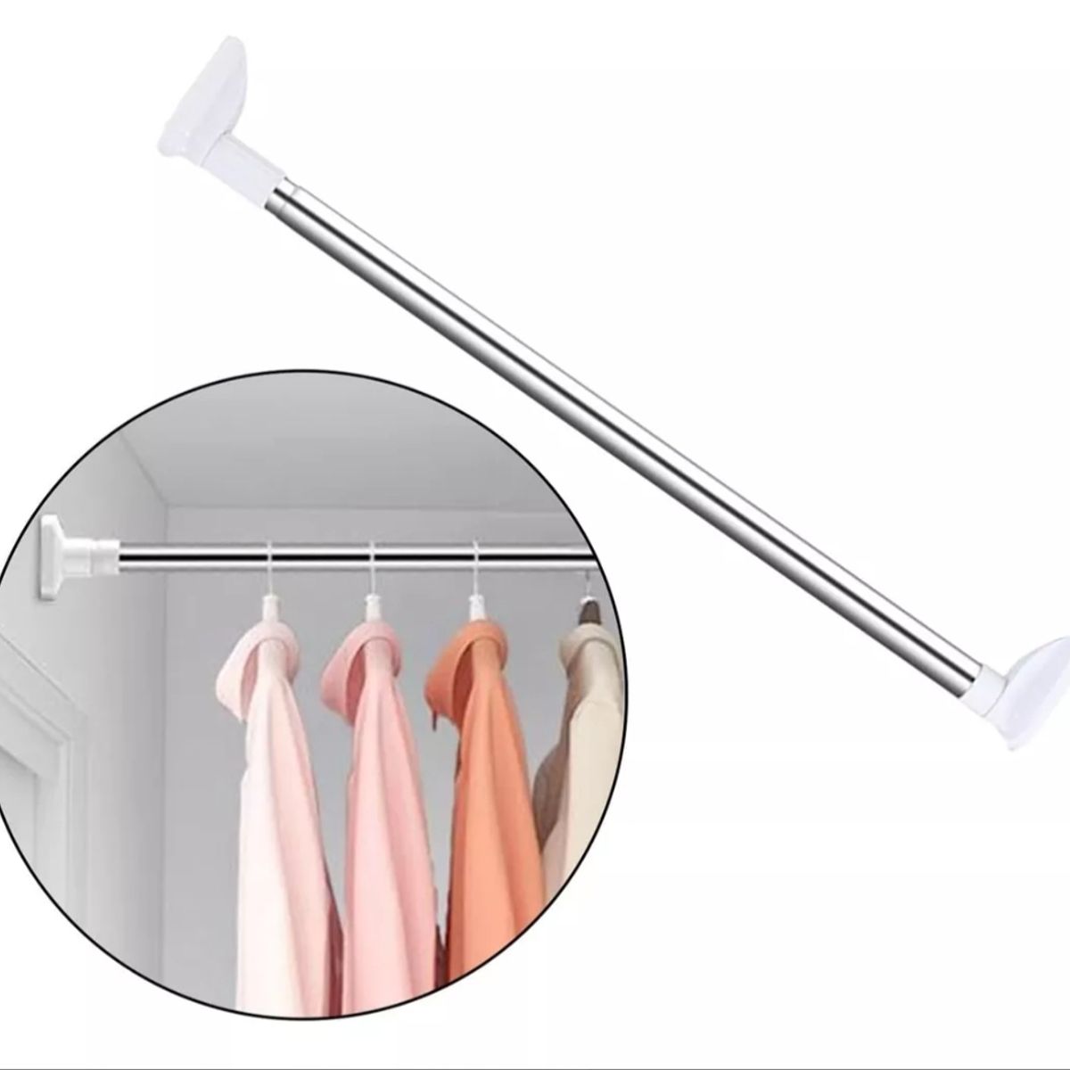 GENERICO - Tubo para ropa,tubo cortina, barra expandible 90 a 160 cm