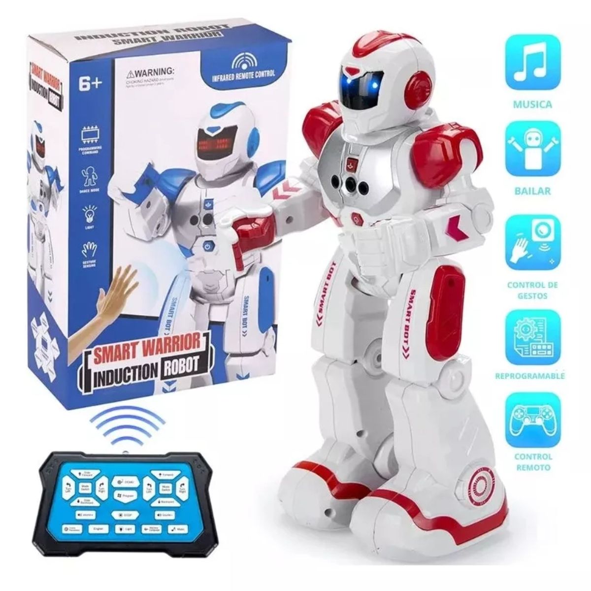 GENERICO - Robot inteligente con sensor de movimiento rojo