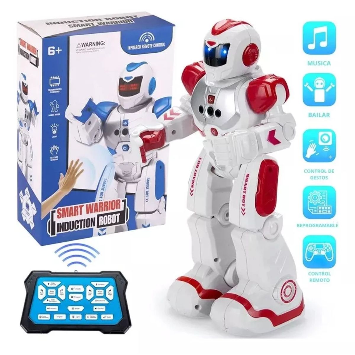 GENERICO - Robot inteligente con sensor de movimiento rojo