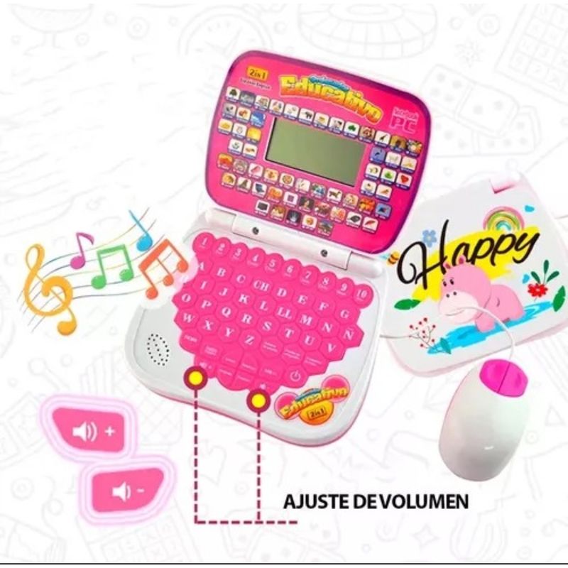 GENERICO - Mini computador didáctico rosado máquina de estudio