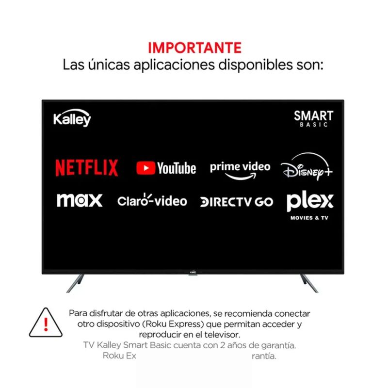 KALLEY - TV KALLEY 50 Pulgadas 50SB300 4K UHD Smart TV + Roku Express