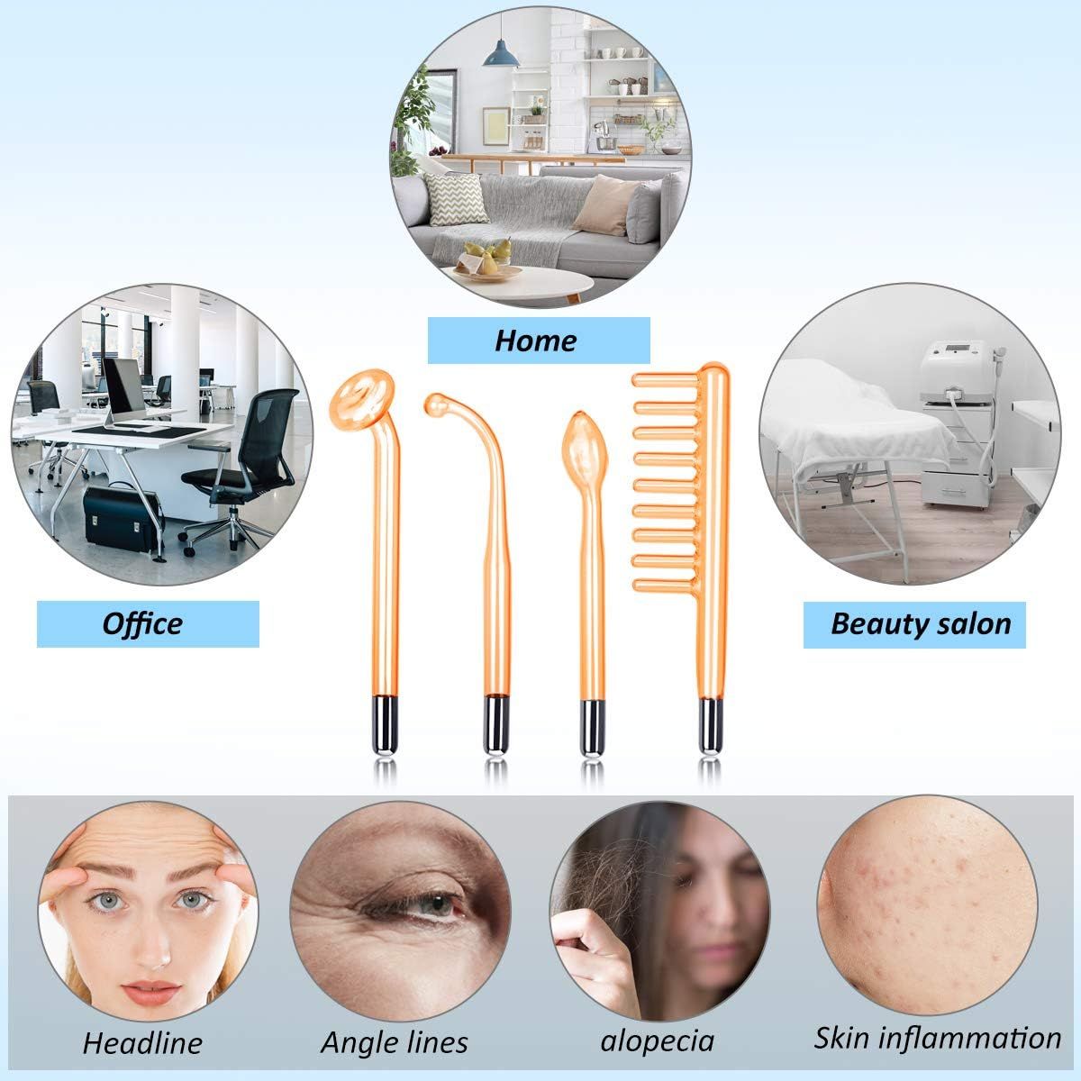 GENERICO - Electroterapia Alta Frecuencia Facial Corporal 4 Electrodos