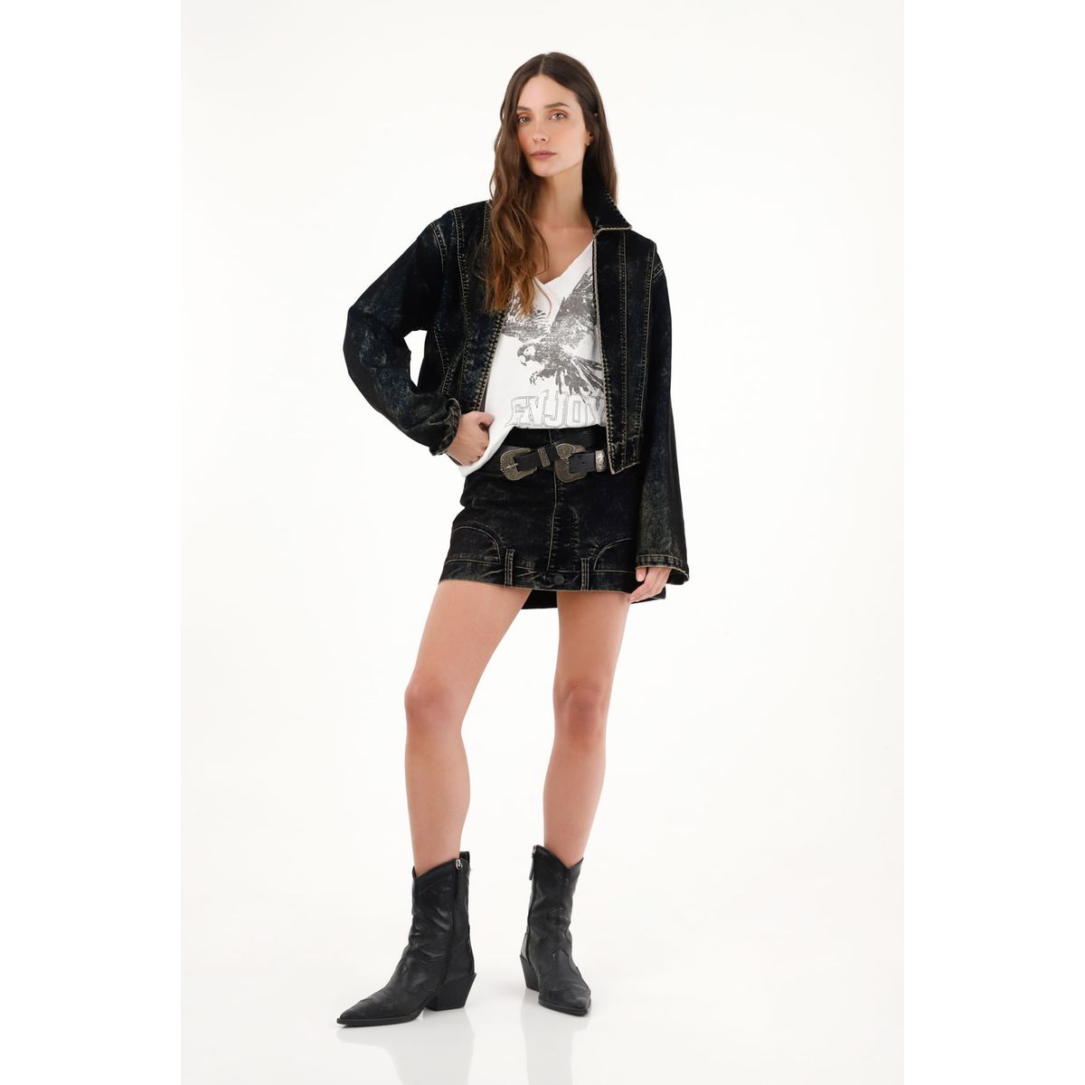 TENNIS - Falda corta en terciopelo con bolsillos invertidos para mujer