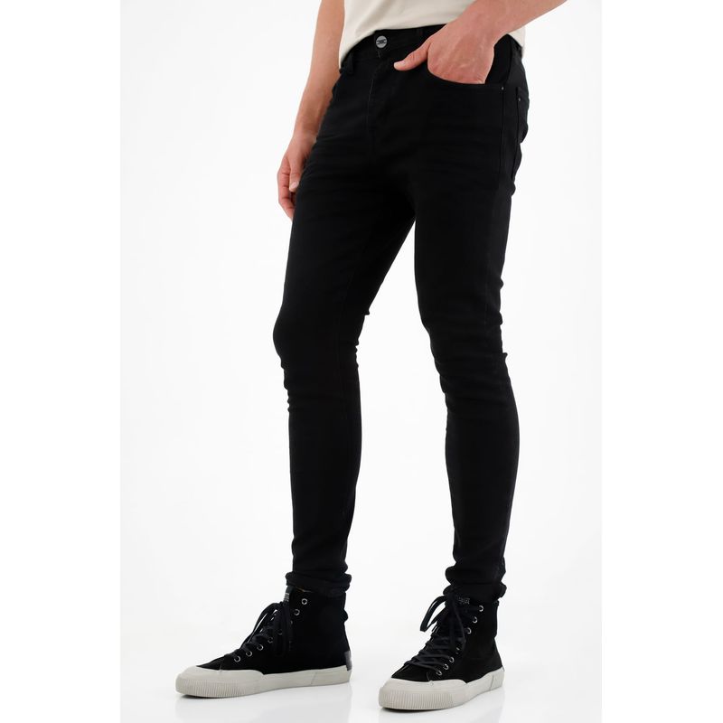 TENNIS - Jean negro super skinny para hombre