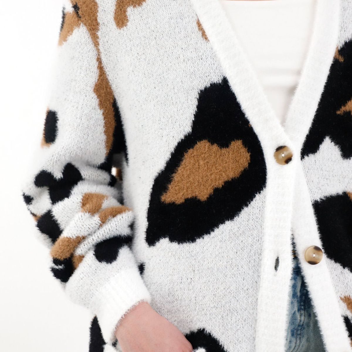 TENNIS - Buzo afelpado oversize de animal print para mujer