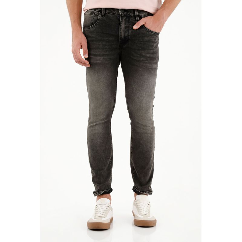TENNIS - Jean Nudy negro con iluminaciones para hombre