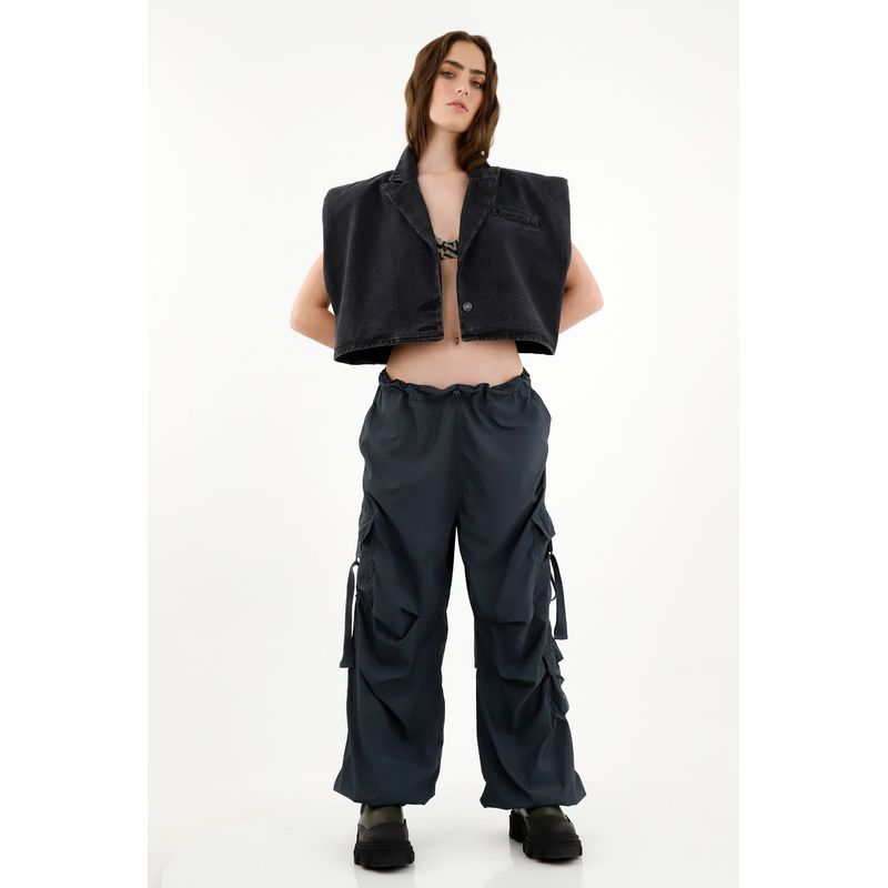 TENNIS - Chaleco negro tipo blazer para mujer
