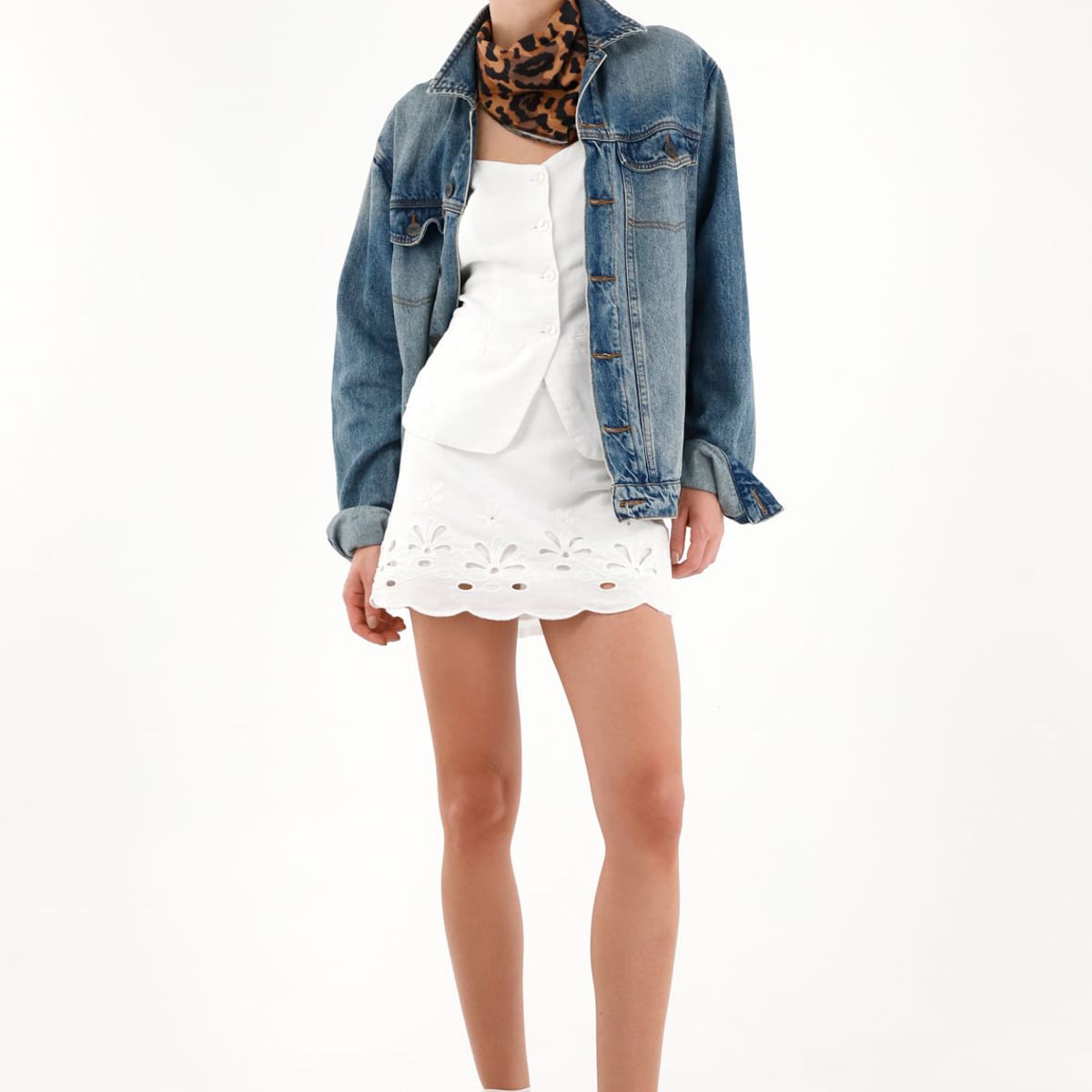 TENNIS - Falda corta con manualidad bordada y láser para mujer