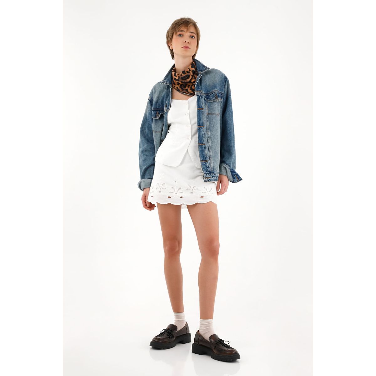 TENNIS - Falda corta con manualidad bordada y láser para mujer