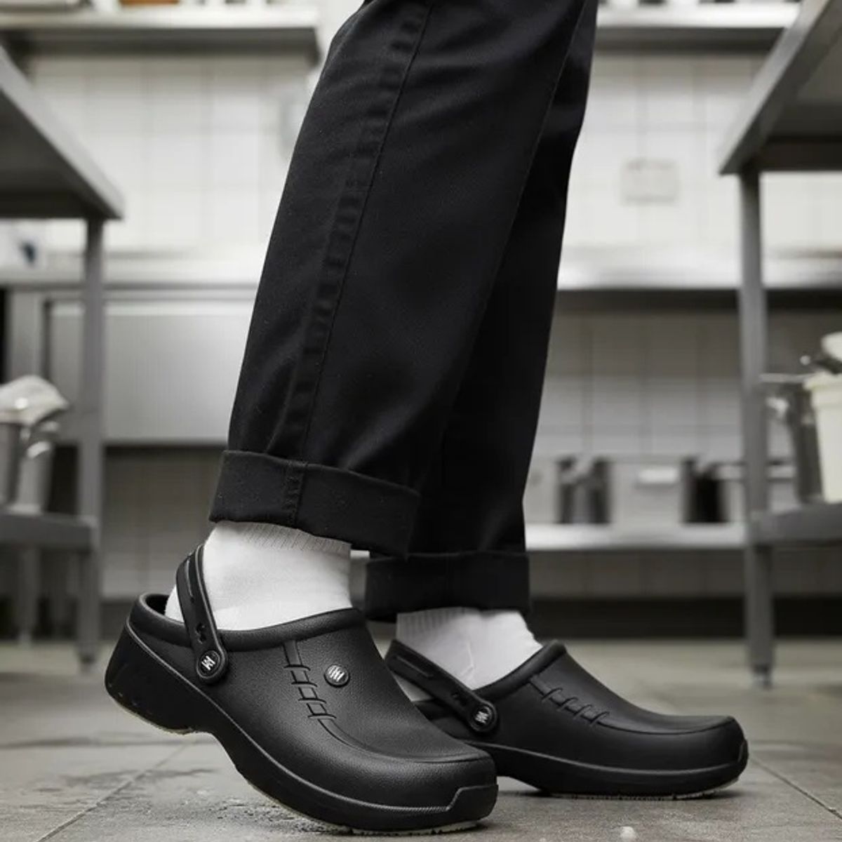 EVACOL - Zapatos Zuecos Antideslizantes Negro Evacol Ref 224