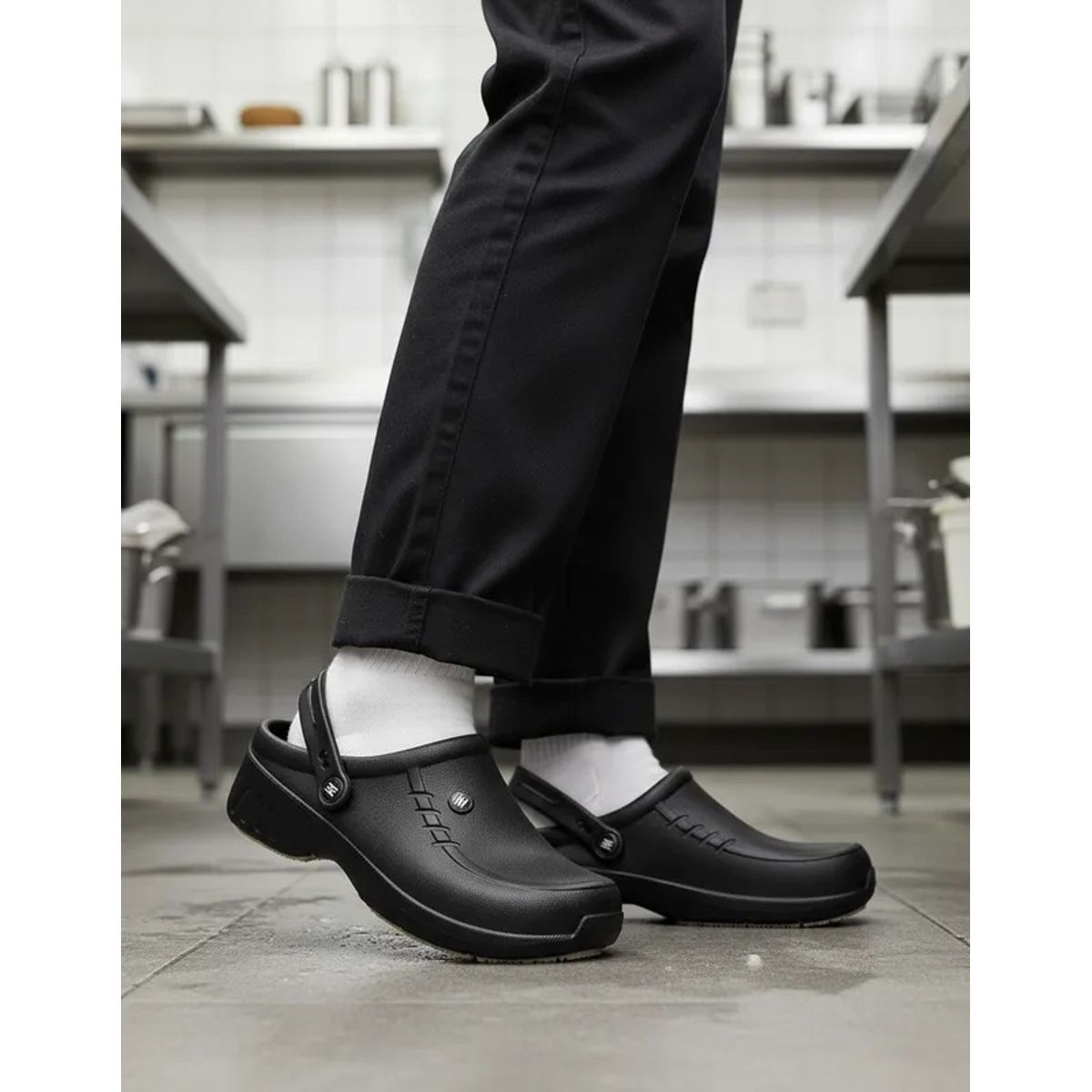 EVACOL - Zapatos Zuecos Antideslizantes Negro Evacol Ref 224