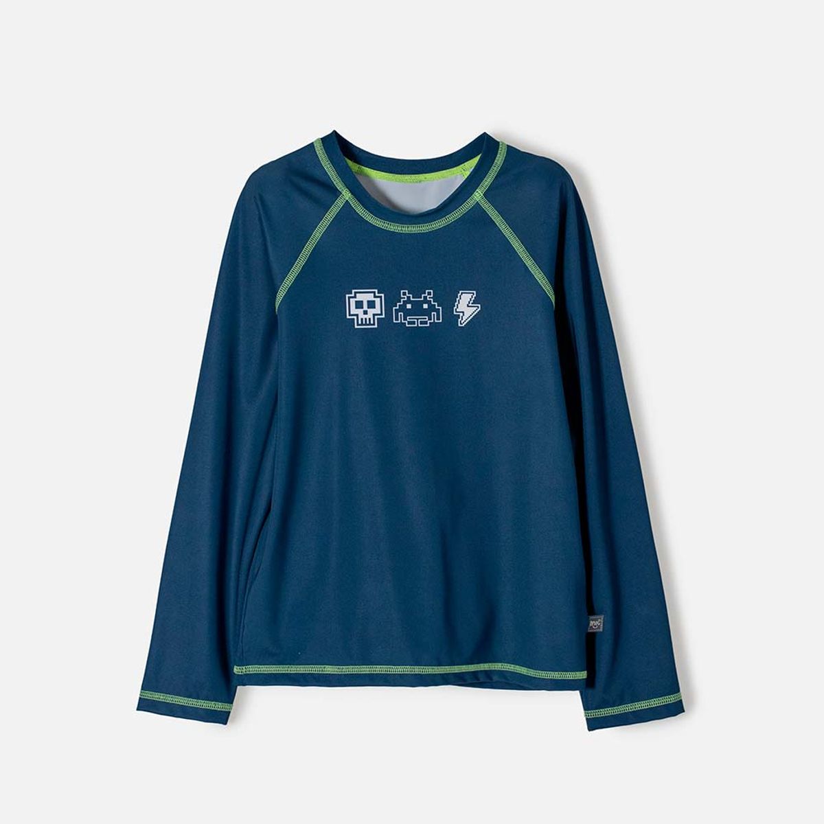 MIC - Camiseta de baño Mic azul oscura manga larga para niño