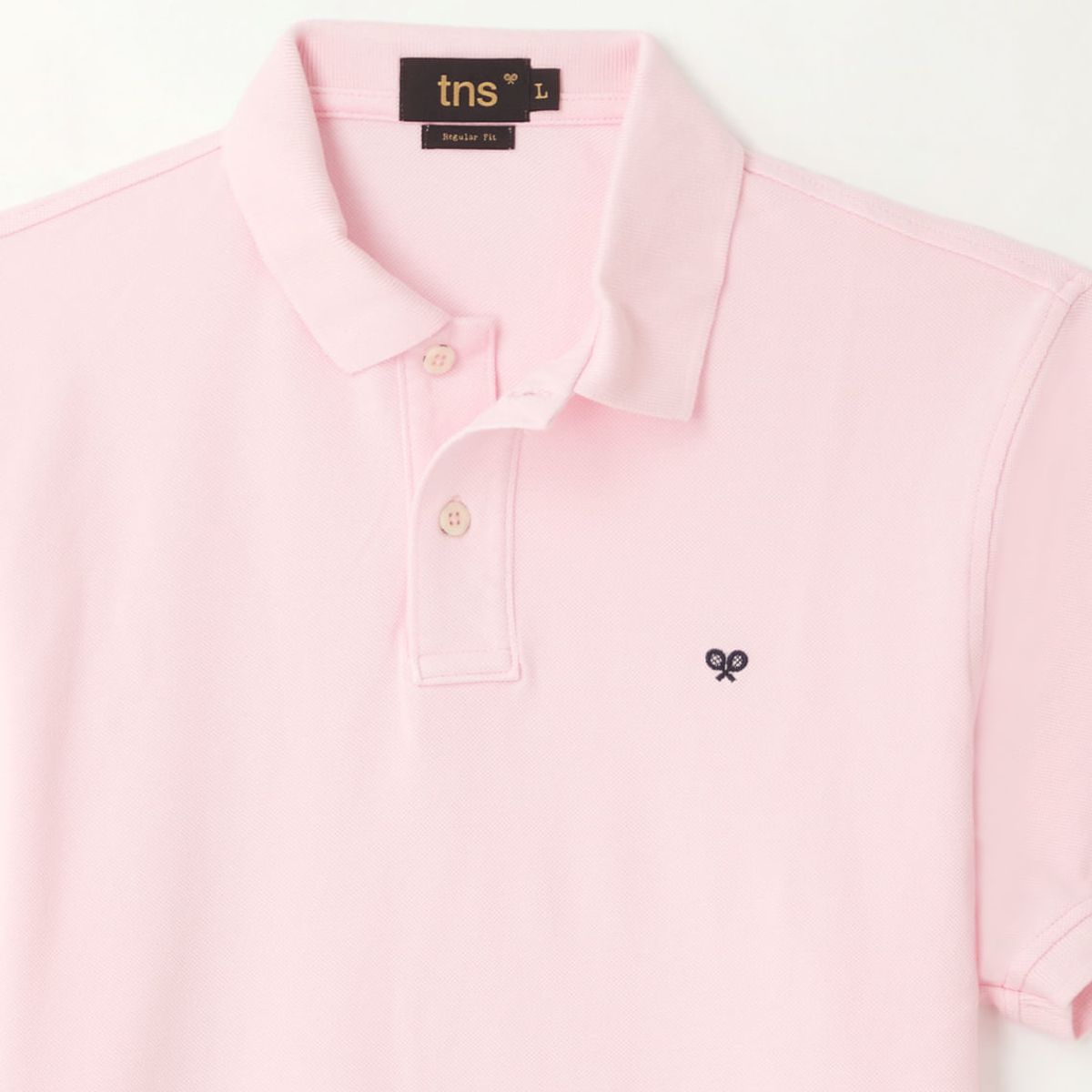 TENNIS - Polo rosada con raqueta multicolor para hombre