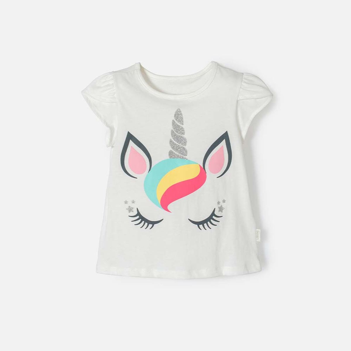 LITTLEMIC - Camiseta de LittleMic manga corta marfil para niña 2T a 5T