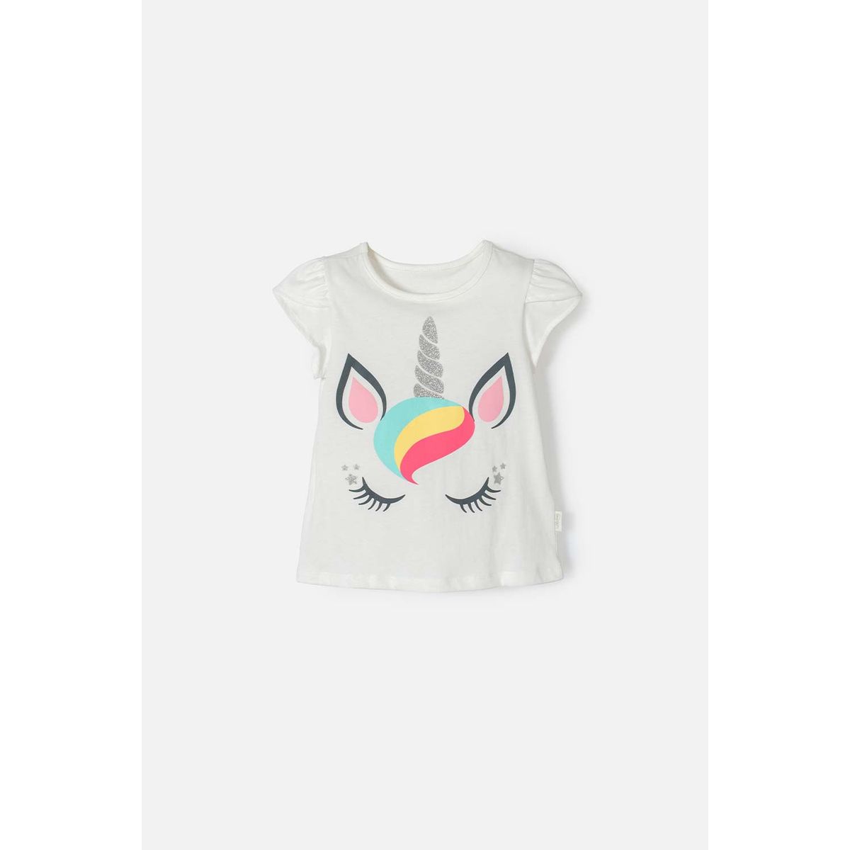 LITTLEMIC - Camiseta de LittleMic manga corta marfil para niña 2T a 5T