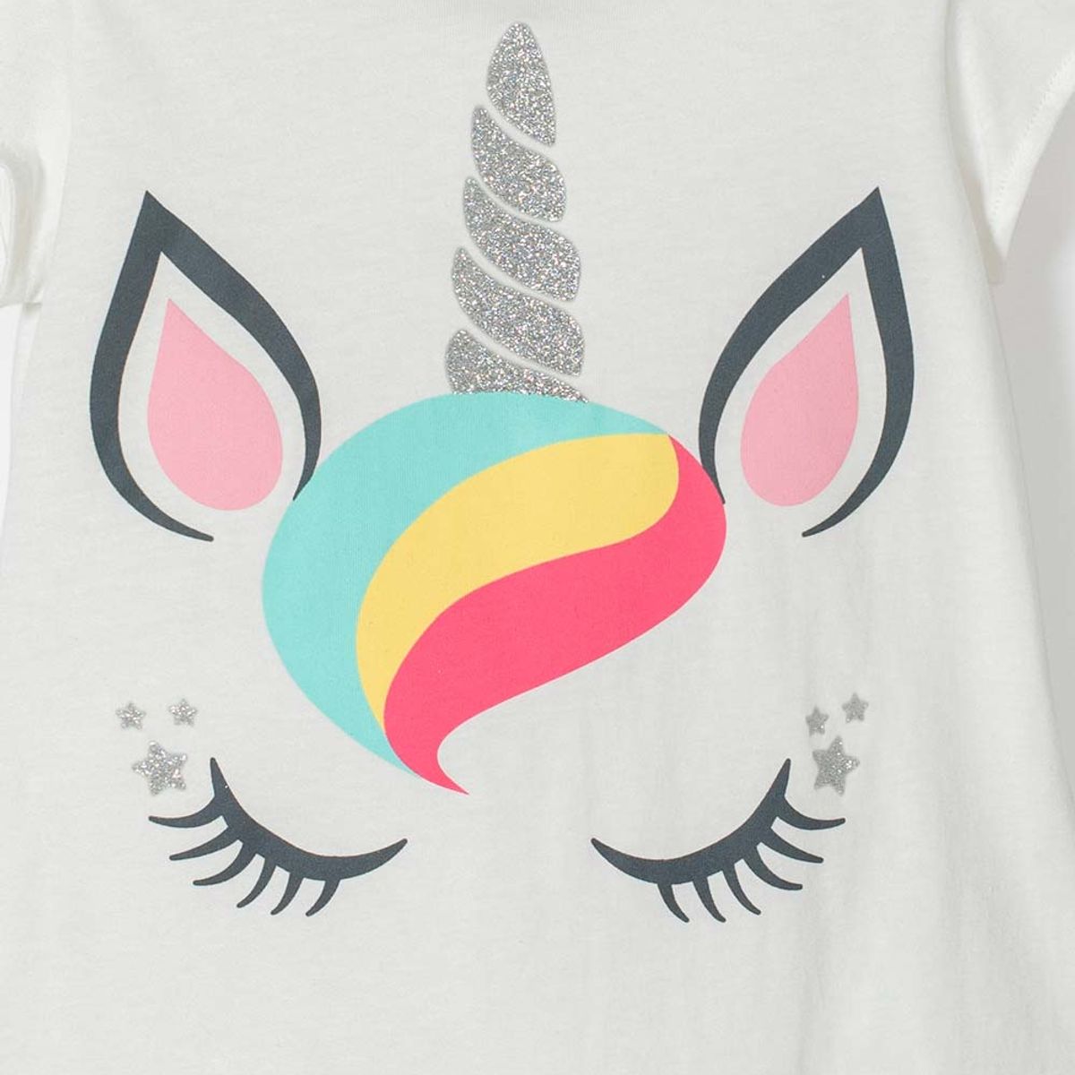 LITTLEMIC - Camiseta de LittleMic manga corta marfil para niña 2T a 5T