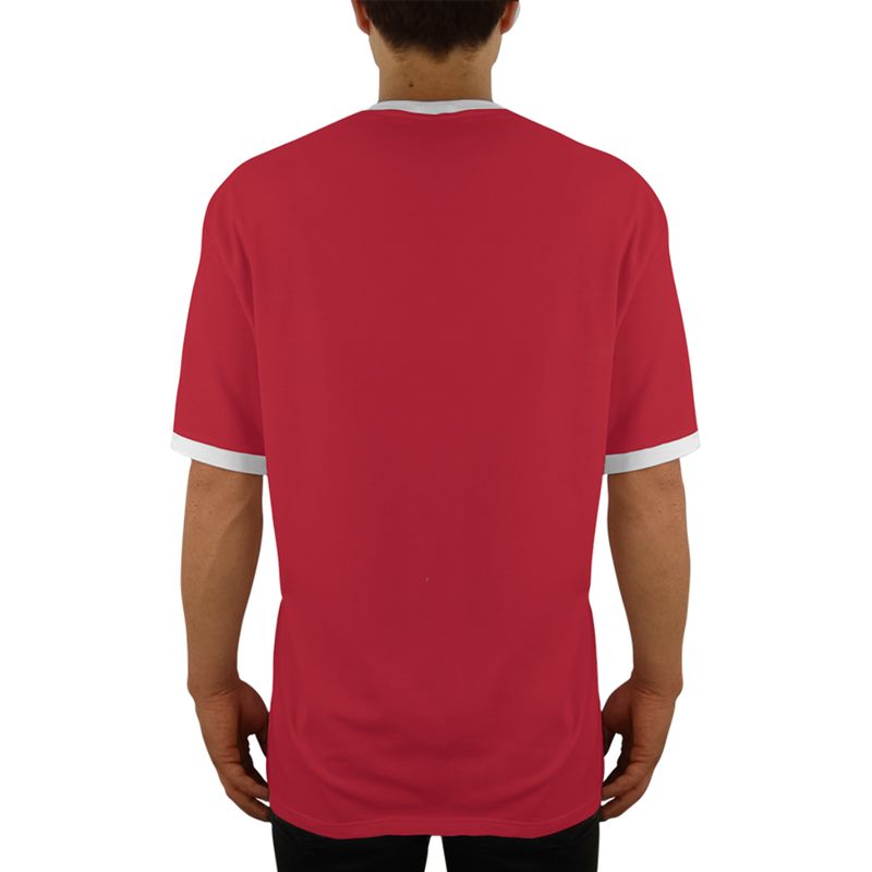 FUERA DEL MOLDE - Camiseta Clásica Básica Premium Bicolor Unisex Rojo Blanco