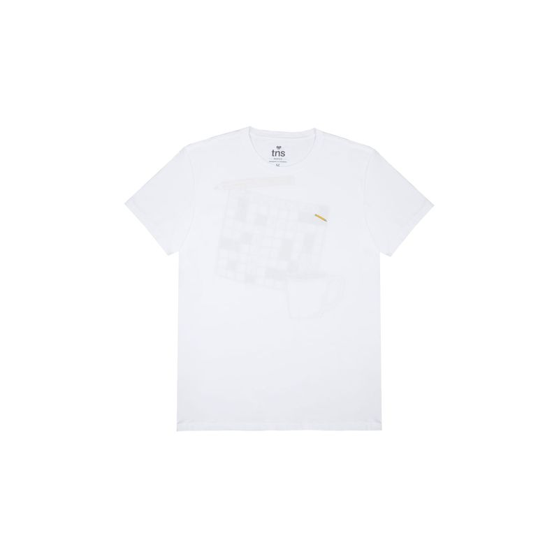 TENNIS - Camiseta con estampado en frente y espalda blanca para hombre
