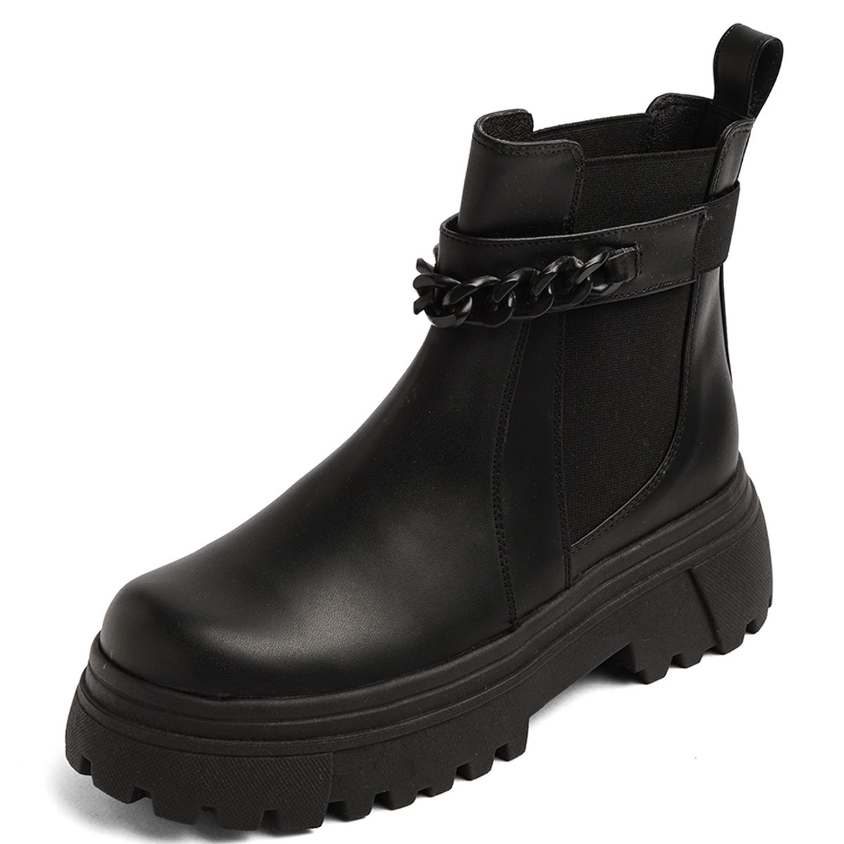 SEVENTEEN - BOTIN NEGRA CON RESORTE Y HERRAJE NEGRO SEVENTEEN TIFFANY