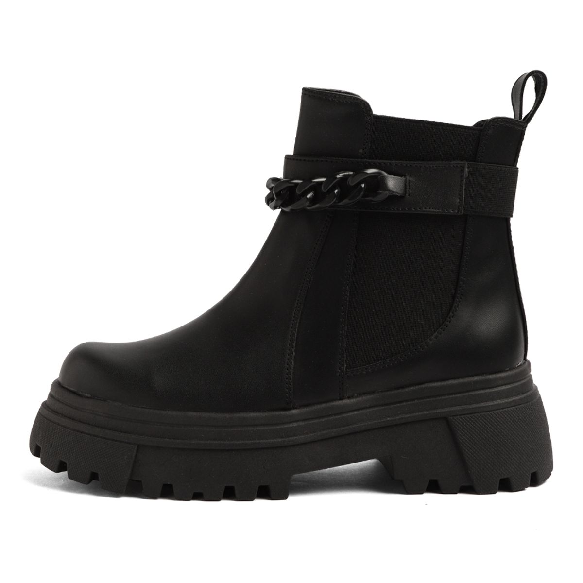 SEVENTEEN - BOTIN NEGRA CON RESORTE Y HERRAJE NEGRO SEVENTEEN TIFFANY